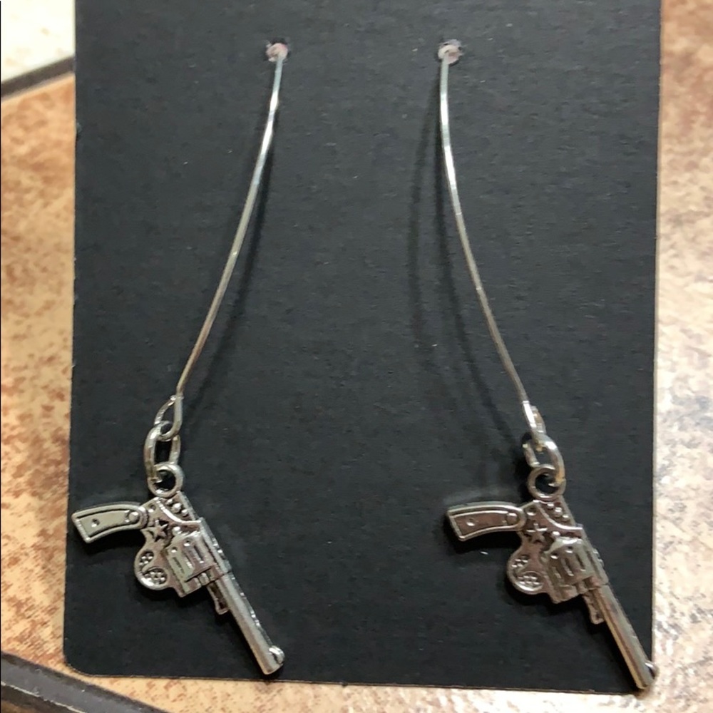 3/$10 - Silver tone pierced gun earrings. NWOT.